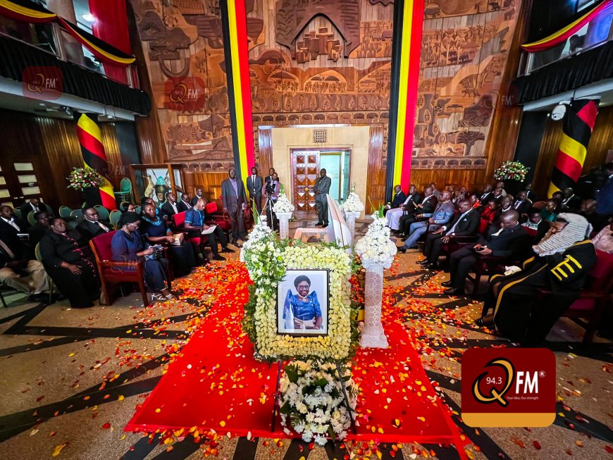 PHOTOS: Body of the late Cecilia Barbara Atim Ogwal lies in Parliament